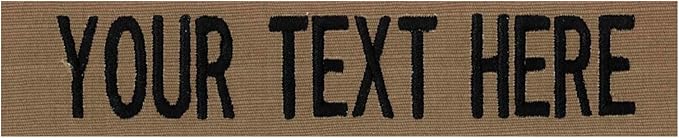 Custom Uniform Name Tapes Solid Colors. Coyote Brown Fabric, 5 Inch Sew on