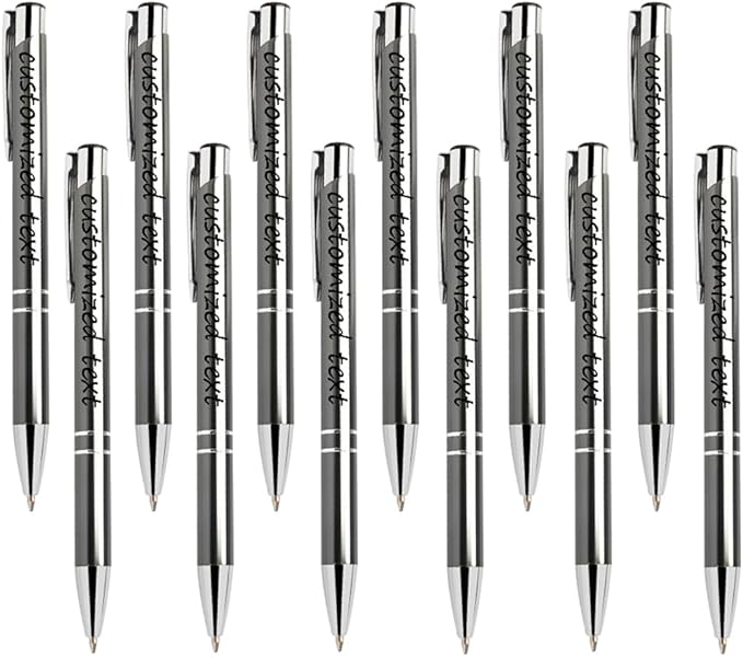 Yucold Customized ballpoint pens in bulk, personalized ballpoint pens with free engraving, for use in companies, enterprises, graduation anniversaries (Grey,39)
