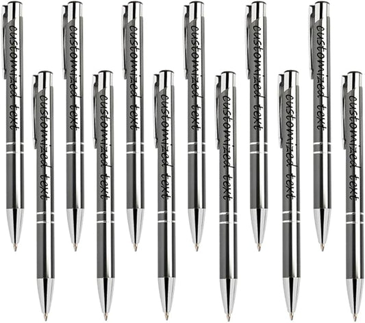 Yucold Customized ballpoint pens in bulk, personalized ballpoint pens with free engraving, for use in companies, enterprises, graduation anniversaries (Grey,39)