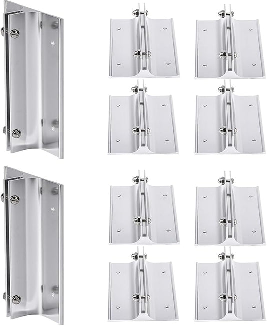 Aluminum Corridor Sign Holder, 10 Pack Direct Sign Mount Bracket, Design for Restroom, Conference Room Classic Silver Signs - 5" Length, 1/8" Substrate - Easy to Install