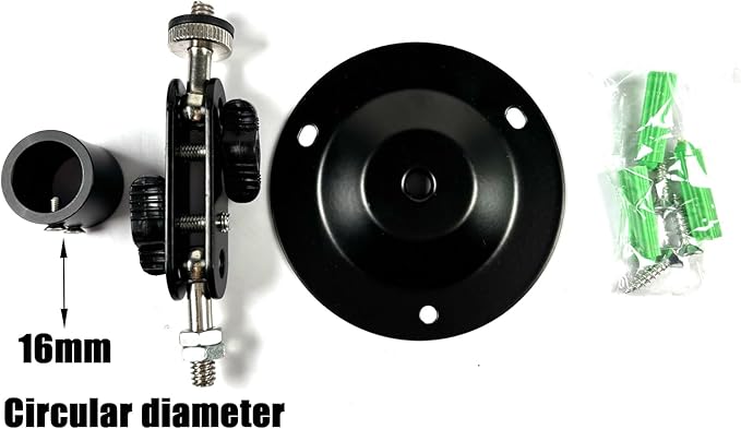 Laser Module Mount Bracket 360-Degree Adjustable Positioning Bracket 16mm (3-Pack, Black Alumina)