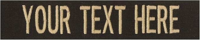 Custom Uniform Name Tapes Solid Colors. Dark Brown Fabric, 3.5 Inch Hook Fastener (Uniform Ready Fastener)