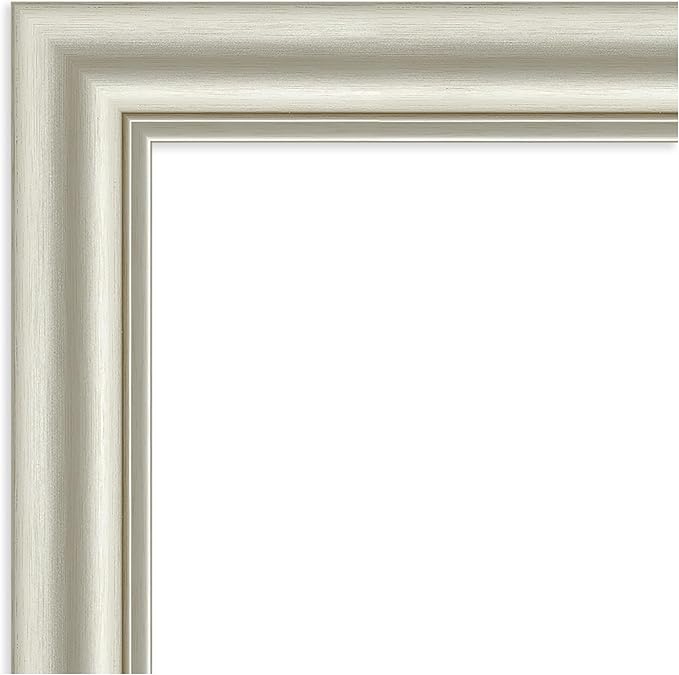 Amanti Art Silver Framed Magnetic Board 26x30 Medium Vision Board for use with Magnets, 100% Metal Sheet to Display Items as Office Decor or for Home Organization in mudroom, Kitchen or Kids Room