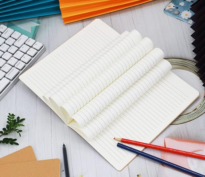 Zegrox 12 Pack Notebooks Bulk, Kraft Cover Lined Blank College Ruled Travel Journals with Rainbow Spines For Women Students Business, 60 Pages, 8.3”x 5.5”, A5, 12 Colors