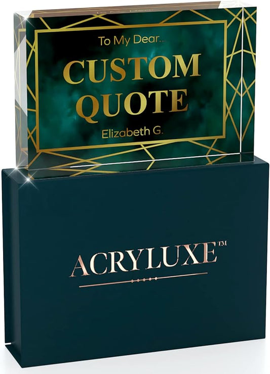 Personalized Gifts, Custom Quote Block Letter Board,Crystal-Clear Acrylic with Gift Box,17 Styles, Holiday and Christmas Gift for Mom, Dad, Girlfriend, Him or Her, Husband, Wife (4"x6", Affluent)