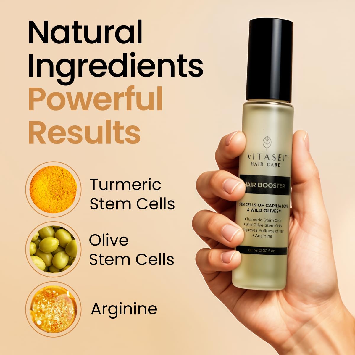 Hair Booster for Women & Men – Hair Revitalizing Serum with Capilia Longa & Arginine for Thick, Dry, Long, Damaged Hair – Peptide-Enriched Hair Tonic, 2 Fl Oz - Pack of 3