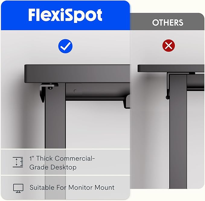 FLEXISPOT L Shaped Standing Desk, 63 x 55 Inch Electric Height Adjustable Corner Desk, Sit Stand Computer Workstation, Preset Controller, Home Office, Black Frame with Rustic Brown Top, Black Drawer
