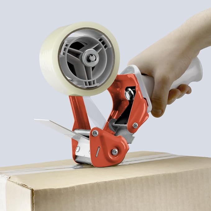 TAPEWELL Heavy Duty Metal Frame 3 Inch Wide Packing Tape Dispenser Gun with Special Ergonomic Handle, 3" Core, Premium Tempered Steel Blade