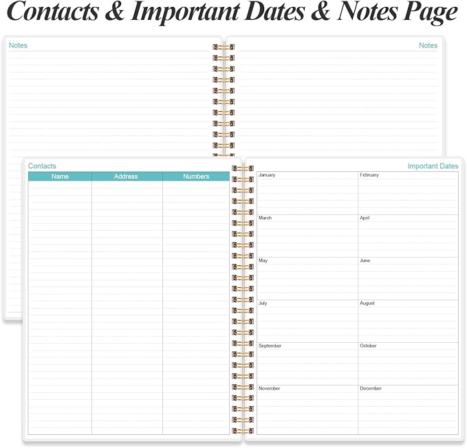 2026-2027 Planner - 18 Months Weekly & Monthly Planner from January 2026 - June 2027, Spiral Planners 2026-2027 with Elastic Closure, Inner Pocket, Medium 8.5" x 11", Rose Flower