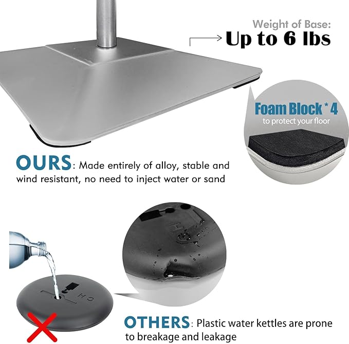 Golemas Adjustable Sign Stand for Display, with Upgraded Iron Base, Pedestal Floor Signage Stand Holder for Outdoor or Indoor Advertising (8.5 x 11, Silver 3Pack)