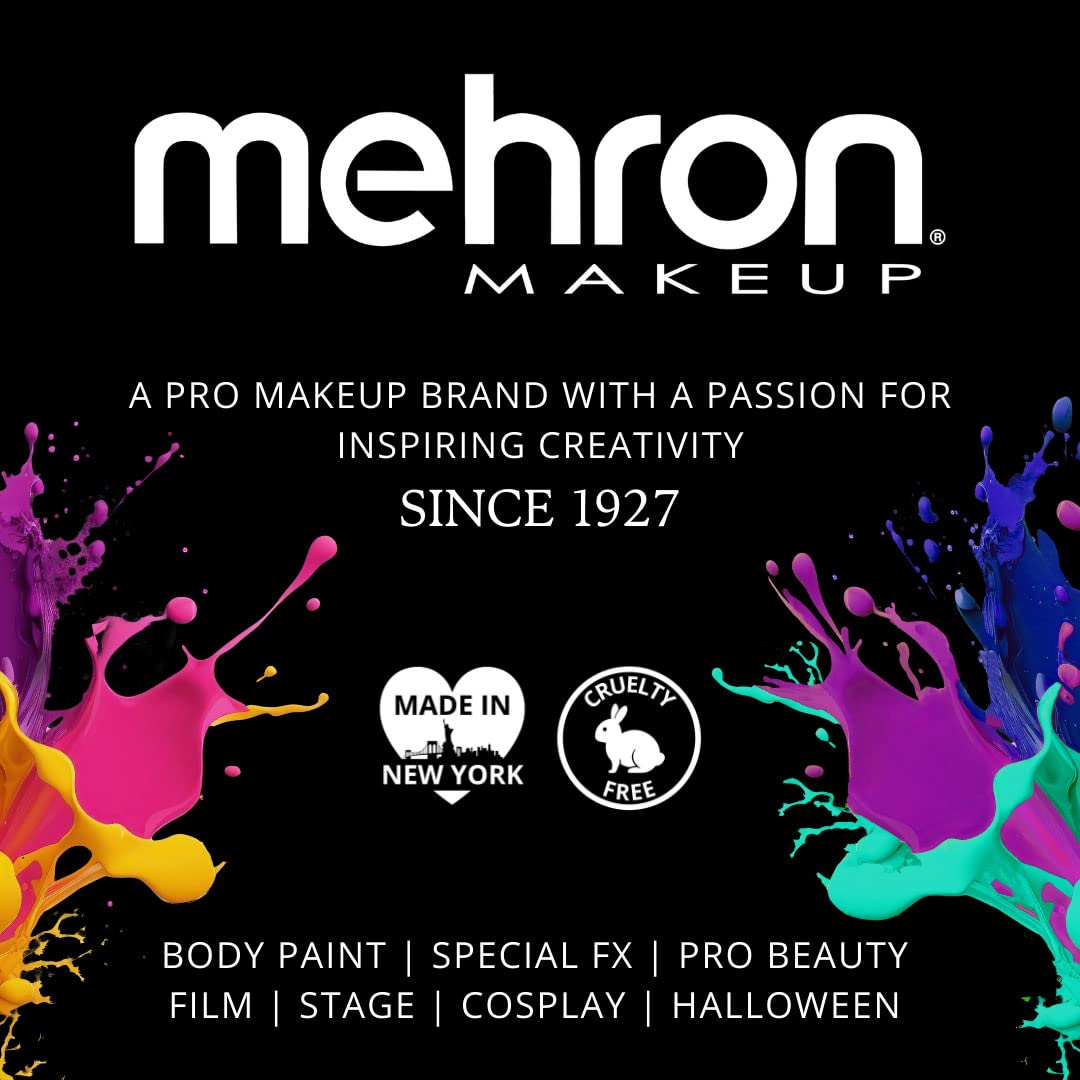 Mehron Makeup Color Cups | Stage, Foundation, Face Paint, Body Paint, Halloween | Face Paint Makeup | Greasepaint .5 oz (14 g) (Black)