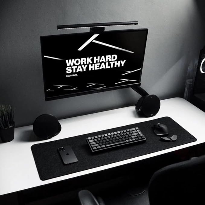 DELTAHUB - Minimalistic Felt Desk Protective Pad, Anti-Fray, Anti-Slip, Easy to Clean, Easy Glide, Long Lasting, Sleek Design, Comfortable, Resistant, Desk Mat, PC, Mac, Laptop - Small (11x25inch)