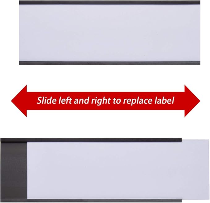 Eeoyu Magnetic Label Holders with Magnets Magnetic Data Card Holders with Clear Plastic Protectors for Metal Shelf, Whiteboard, Set of 30 (2 x 5.5 Inch)