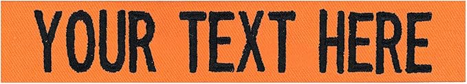 Custom Uniform Name Tapes Solid Colors. Orange Fabric, 3.5 Inch Sew on