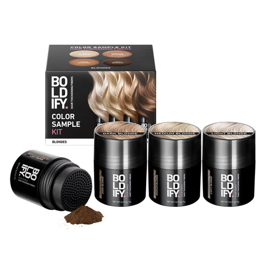 Boldify Hair Fibers Color Sample Kit - Fill In Thinning and Fine Hair for an Instantly Fuller, Thicker Look - 14 Shades for Women & Men - Blondes