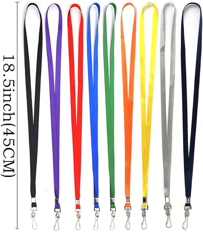 Beebel Yellow Lanyard Bulk Lanyards for Id Badges Flat Lanyard with Badge Clip Swivel Hook 50 Pack