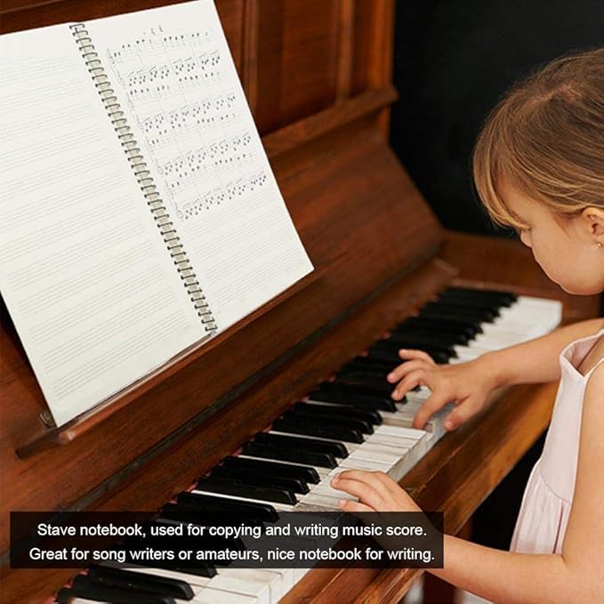 10 Pcs Music Notebook,Music Staff Notebook,50 Sheets/100 Pages Blank Sheet Music Notebook,Music Manuscript Paper,Manuscript Paper Notebook,Spiral NotebookMusic Writing Composition Notebook (10 Pcs Music Sheet White)