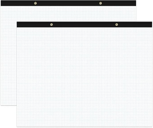 Yaridar (2-Pack) Large Engineering Graph Paper - 22" x 17" Grid Paper Notepad, 4"x4" Blue Grid 100 Sheets/200 Pages Paper for Engineer Architect Designer Mathematician Draftsman