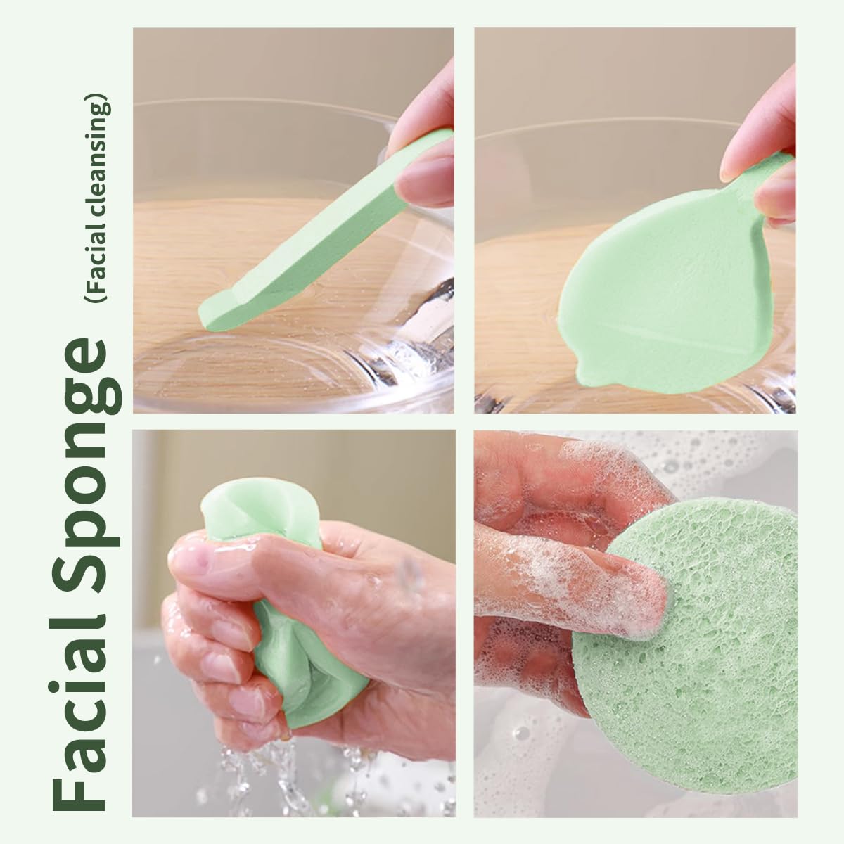 Gua Sha Facial Tools Stainless Steel & Compressed Facial Sponges, Detail Metal GuaSha and Natural Spa Sponges for Facial Cleansing Skin Care，Guasha Stone Face Sculpting Tool for Tighten Skin Daliy Use