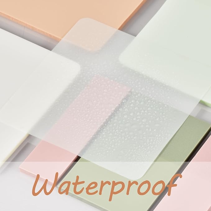 BAYTORY 1300 Sheets Pastel Transparent Sticky Notes, Clear Waterproof 3 x 3 inch See Through Memo Pad, Self-Adhesive Translucent Writable Index Tabs for Annotating Books, Stationary Supplies