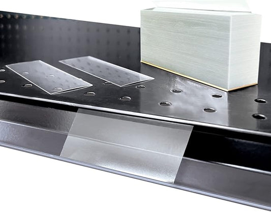 Clip Strip Corp. Price/Data Channel Label Holder Chips, Clear Plastic Tags, 3" L x 1.25" H, 7.5 Mil Thick, Gondola Shelf Edge, Reusable, Made for Point of Purchase Shelf Molding (250)