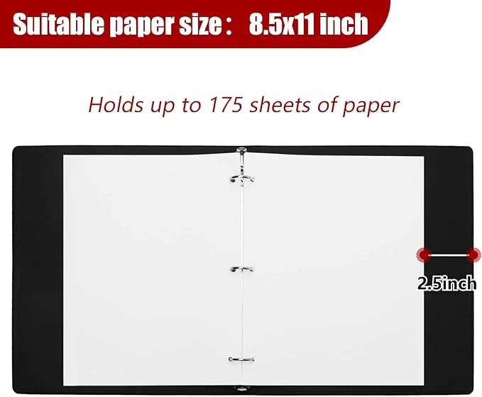 Vienrose 3 Ring Binder 1 Inch Round Rings with Linen Fabric Cover, Fits 8.5 x 11 Inch Paper, Durable Organizer for School, Office, Home, Recipes (2 Pack,Darkgrey)
