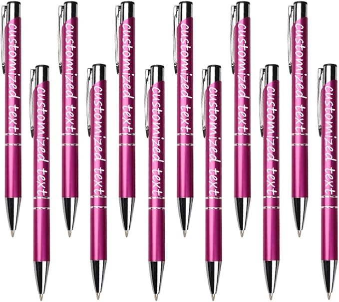 Yucold Customized ballpoint pens in bulk, personalized ballpoint pens with free engraving, for use in companies, enterprises, graduation anniversaries (Rose pink,39)