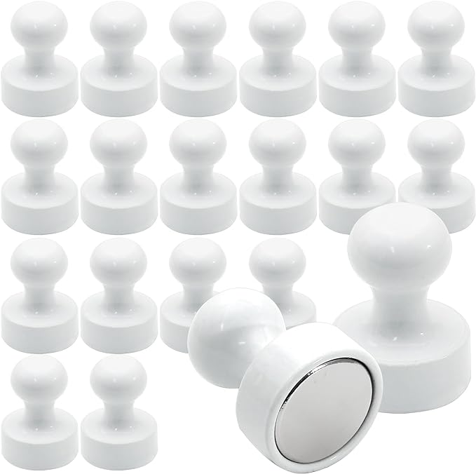 LOVIMAG Fridge Magnets 20Pcs Refrigerator Whiteboard Small Strong Magnet Classroom Kitchen Accessories Decorative Locker Set Decor Must Haves Office Calendar Refrigerador Magnetic Cute Crafts White