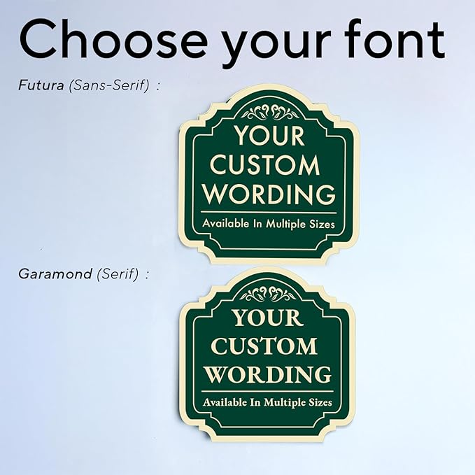 Custom Decorative Outdoor Metal Sign - Personalized Aluminum Driveway Sign, Waterproof, Made in USA - Design 2 Forest Green 12x12 In