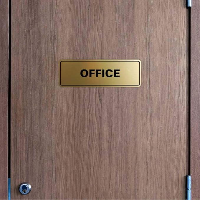 Signs ByLITA Standard Office Sign - Professional Business Signage - Easy to Install (Red/Yellow) - Medium 5 Pack