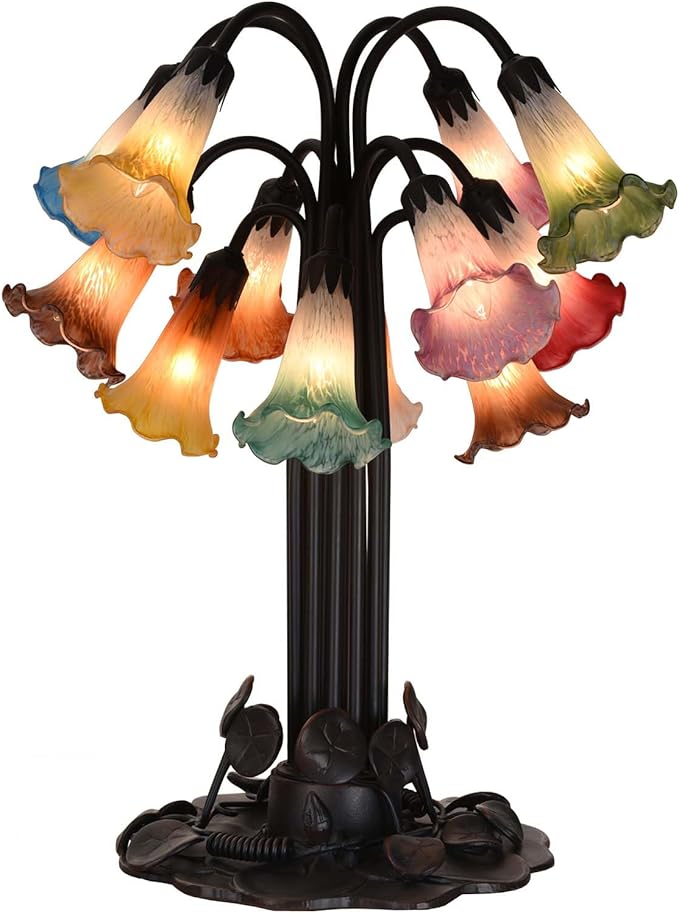 Bieye LS101S Lily Flower Blown Glass Lampshade (White Amaranth, Opening I.D. 0.87" x O.D. 1")