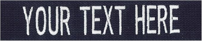 Custom Uniform Name Tapes Solid Colors. Made in The U.S.A. Ships Under 24 Hours. Blue Webbing, 4 Inch Sew on