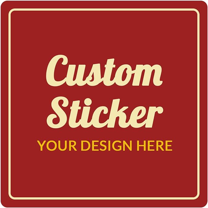 100-500 Pcs Custom Stickers Personalized Stickers Customized Labels with Any Design Image Logo Text for Business Logo Thank You Labels,1/2/3/4 inch Custom Stickers(Square)