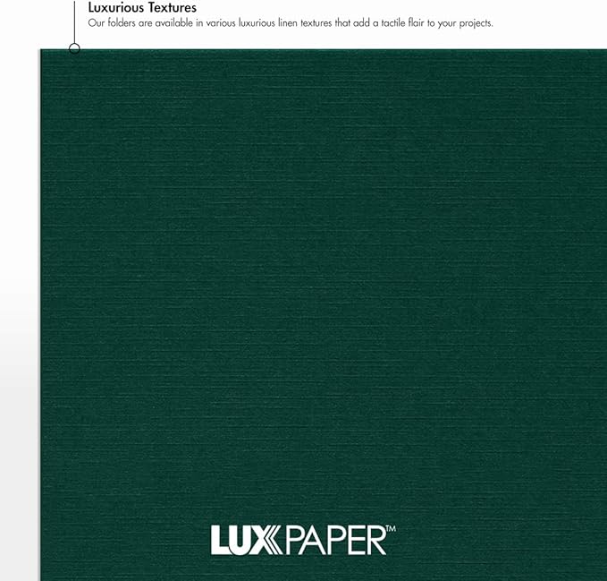 LUXPaper 9.5" x 12" Certificate Holders | Green Linen | 100lb. Cover | 50 Qty