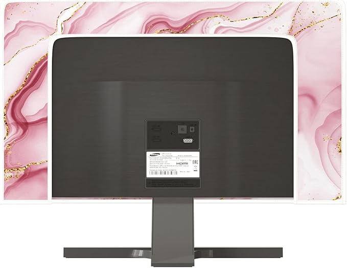 Baocicco Gold Pink Marble Waterproof TV Display Screen Cover 58, 59, 60 Inch TV Accessories Laptop TVs LCD Screen Decoration for Tablet Anti-Static Dustproof Protective for Home Office