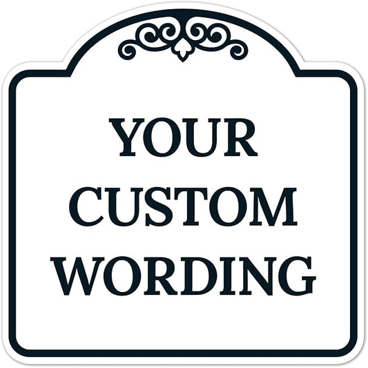 Custom Decorative Sign, Personalized Metal Sign for Business, Driveway, Home, Airbnb, Office Door Plaque,Black Border, 18x18 Inches, ACM, Fade Resistant, Made in USA