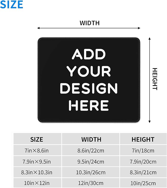 OHORTEB Custom Mouse Pad with Photo, Personalized Image Text Laptop Desk Mat, Customized Non-Slip Waterproof Desk Writing Pad for Office Home (Custom, 7.9in x 9.5in)