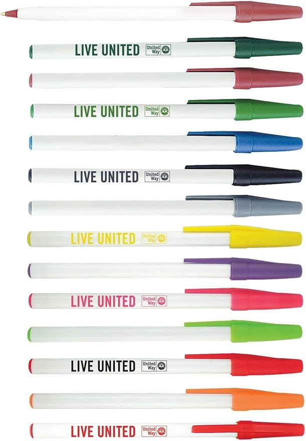 SyPen Personalized Stick Pens With your Custom Logo or Text-500 Pack Bulk-for Businesses, Parties, and Events, Custom Printed Slim Ballpoint Pens with Cap, Pink, Black Ink