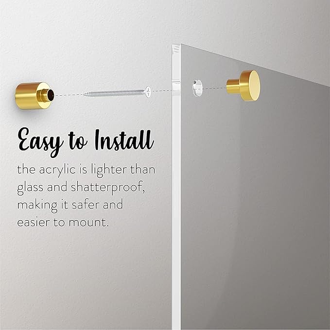 Acrylic Dry Erase Board for Wall with Stylish Border - Shipped Next Day, Made in USA, Non-Magnetic Whiteboard, Wall Mounted Board, Easy to Clean (Clear - 20x30)