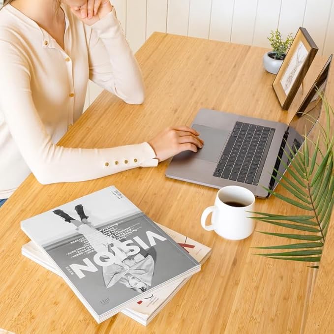 FLEXISPOT EN1 Bamboo Standing Desk, 48 x 24 Inches Whole-Piece Electric Height Adjustable Desk (White Frame + Bamboo Top, 2 Packages)