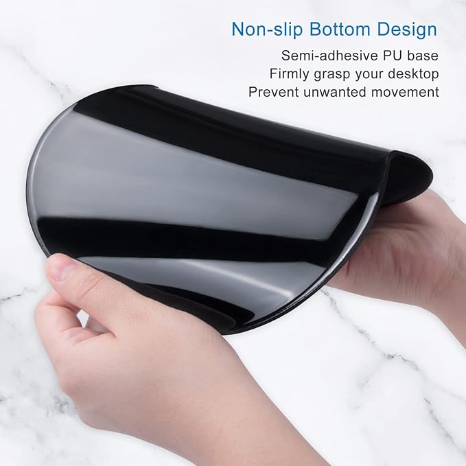 ITNRSIIET Ergonomic Mouse Pad with Gel Wrist Support Small Wrist Rest Smooth Surface Non-Slip PU Base Comfortable Office Supplies Pain Relief, 8.7 x 7.2 inches, Beach