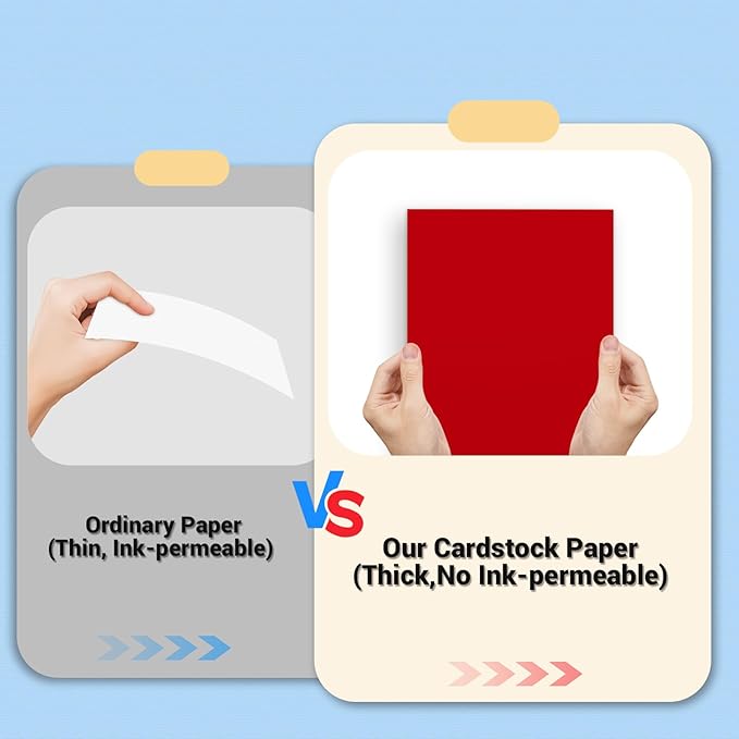 Cardstock 8.5 x 11, 10 Colors Colored Printer Paper 75 lb/200 gsm, 120 Sheets Colored Card Stock, Assorted Colors Construction Paper for Invitations, Diy Cards, Business Cards, Drawing etc