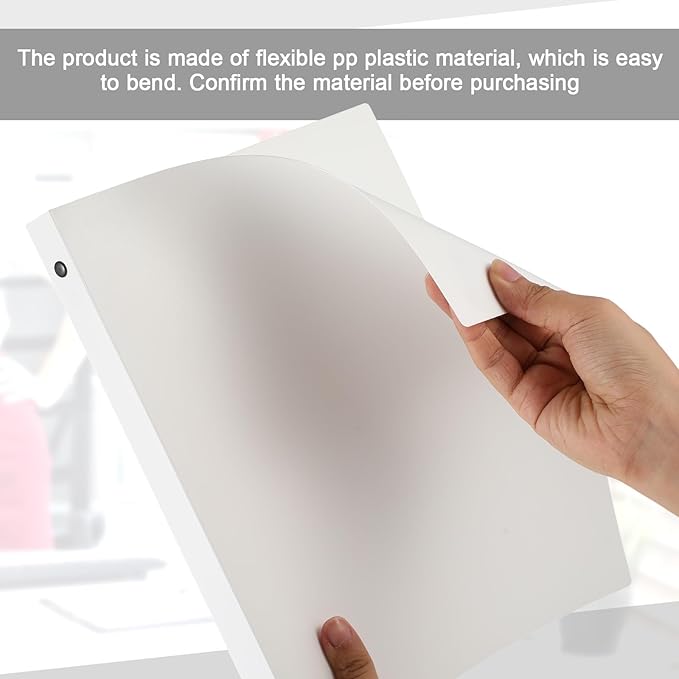 Henoyso 16 Pcs 3 Ring Binder 0.5 Inch Round Fits Letter Size 8.5'' x 11'' Paper Plastic Flexible Binder Bulk Holds 140 Sheets with 1 Pockets Versatile Organizer for Home Office School (White)