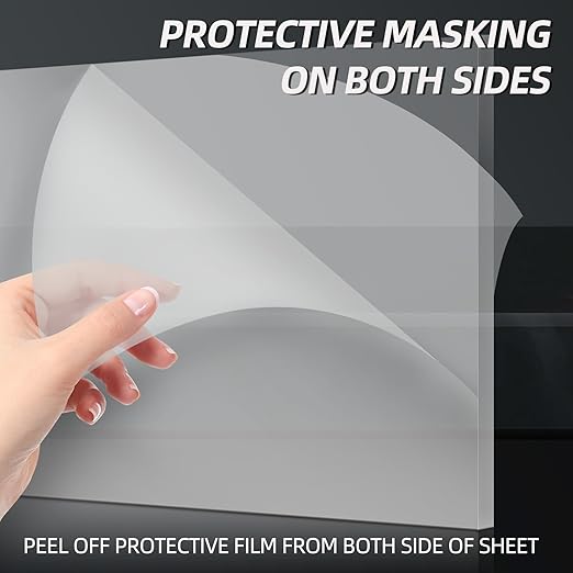 CALPALMY (2 Pack) 1/4" Thick Clear Acrylic Sheets - 16 x 20 Pre-Cut Plexiglass Sheets for Craft Projects, Signs, Display Cases, Sneeze Guard, and More - Cut with Engraver, Power Saw or Hand Tools