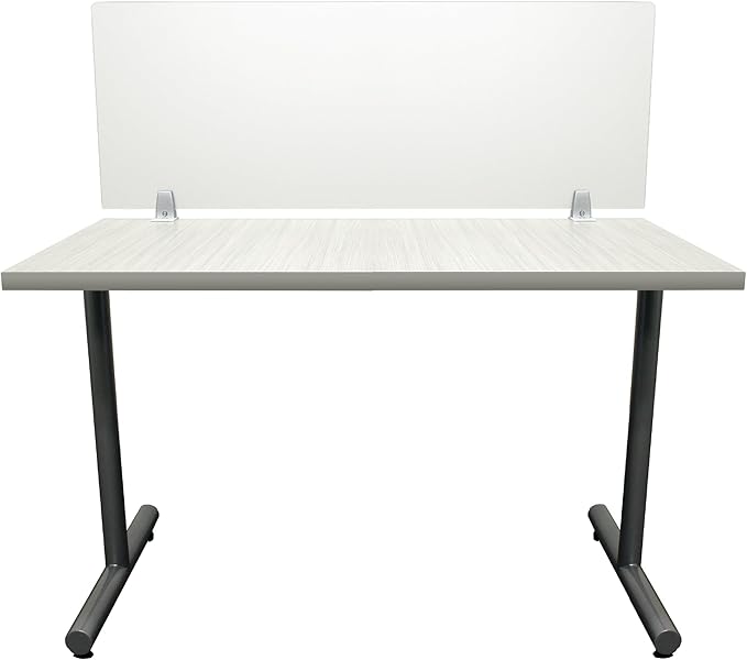 OBEX Clear Acrylic Desk Mounted Privacy Panel, 12" x 66", Clear