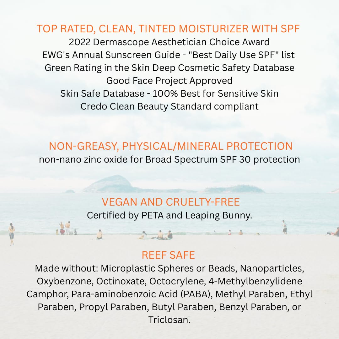 Suntegrity 5 in 1 Tinted Mineral Sunscreen for Face (SPF 30-2 oz) - Fair | BB Cream Moisturizer with Physical UVA/UVB Broad Spectrum Protection | Safe for Sensitive Skin