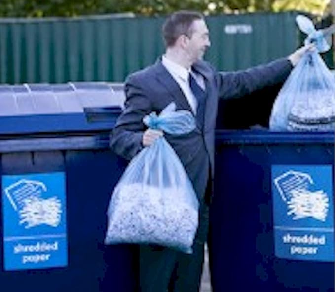 125 SHREDDER BAGS, for SMALL SHREDDERS, Quality 9.5 Gallon Size, Fits Most 6 & 7 Gallon Size Shredders, 1 Roll of 125 Bags