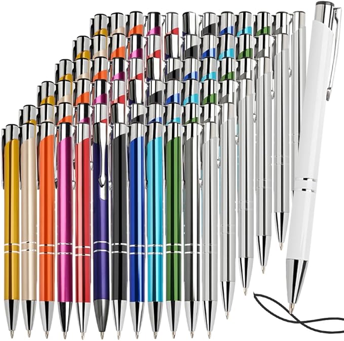 Yucold Customized ballpoint pens in bulk, personalized ballpoint pens with free engraving, for use in companies, enterprises, graduation anniversaries (Yellow,26)