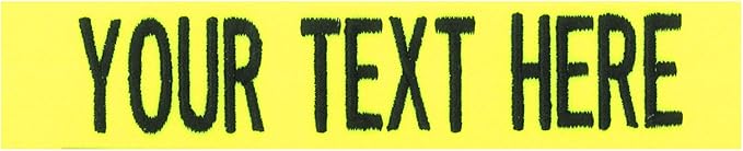 Custom Uniform Name Tapes Solid Colors. Neon Yellow Fabric, 3.5 Inch Hook Fastener (Uniform Ready Fastener)