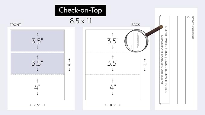 Compuchecks Top Blank Check Paper - 250 Pack, Quick-Books & Laser Printer Compatible - Security Business Checks with Voucher - 8.5" x 11" Gold Marble